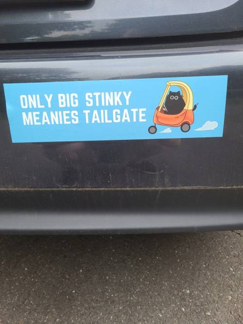 littlealienproducts:  Only Big Stinky Meanies Tailgate Bumper Sticker by  TotsPaintings  