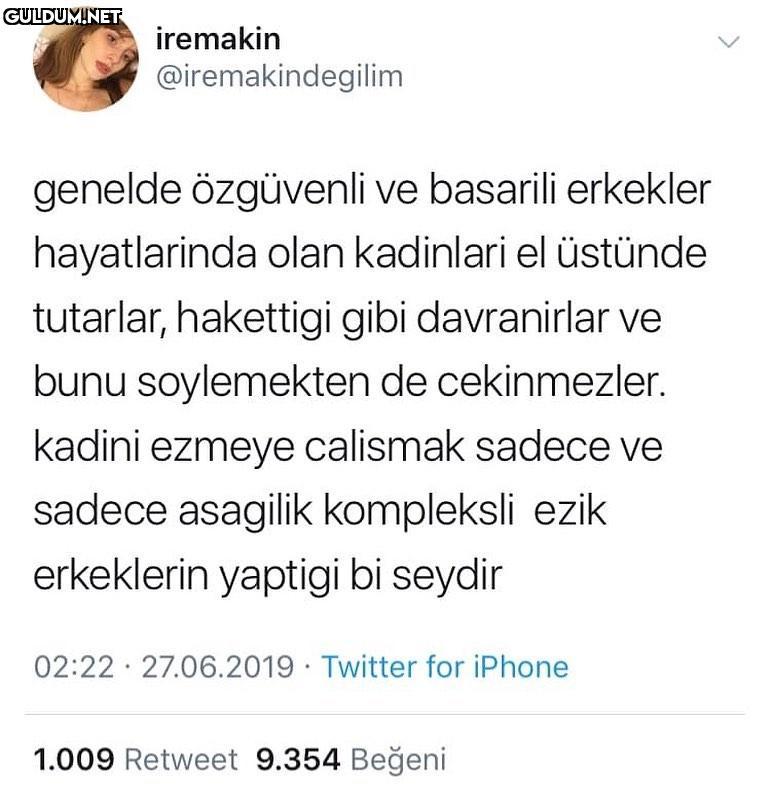 genelde özgüvenli ve...