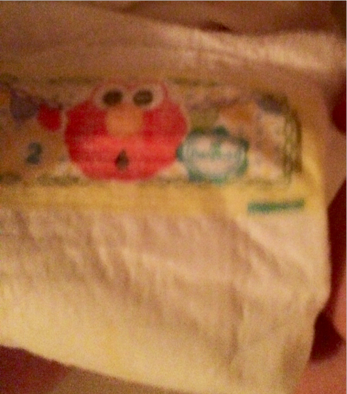 Of all the different Sesame Street characters on these diapers, Elmo is the only one with any sense of what he’s in for.