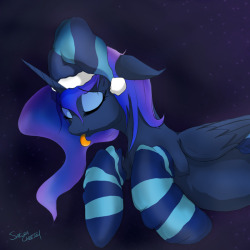 nighmarestallion:  Sleeping Moon by SakuraCheetah