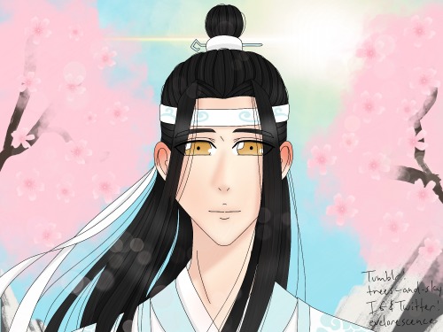 Happy Valentine’s Day!! This fanart of Lan Wangji is for a special someone, and she also drew 