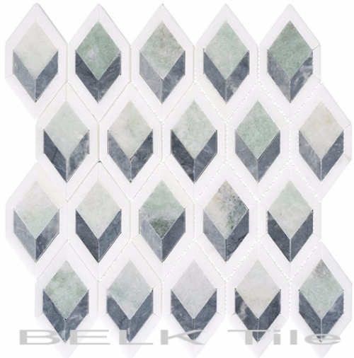 Bella Glass Tiles Ashbury Series AHR432 Cornflower WayTile Size: 4 1/2” x 2 1/2”Sheet Size: 12 1/8” 