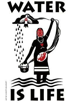 nativenews:  High resolution banners free to download for water protectors and actions.   Permission by the artists Isaac Murdoch &amp; Christi Belcourt.  Help the Očhéthi Šakówiŋ with donations, supplies, and legal funds.   