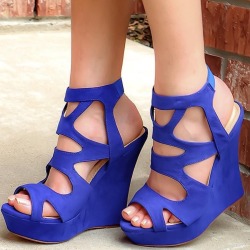 ideservenewshoesblog:  Cassy Blue Wedges