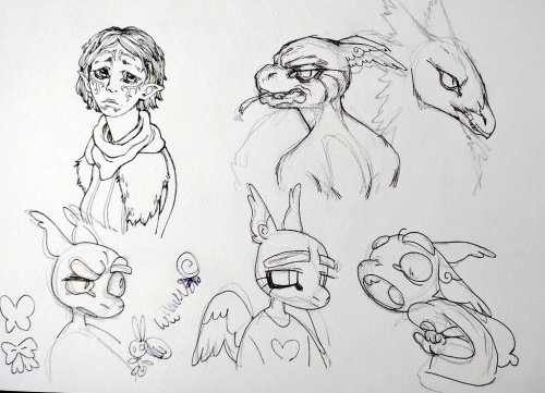 a sketchdump of some extremely old doodles as well as some more recent ones. oldest are at the top, 