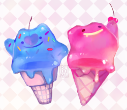 bluumi: I really wanted to draw Ditto as ice cream (•̀ᴗ•́)و 