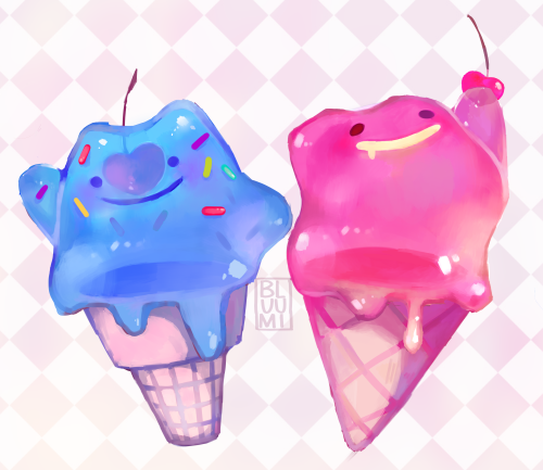 bluumi:I really wanted to draw Ditto as ice cream (•̀ᴗ•́)و 