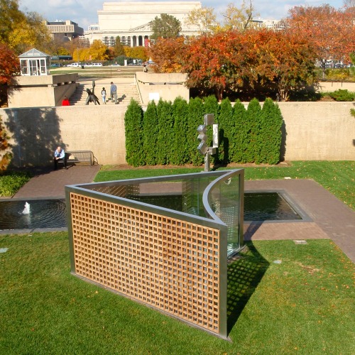 Autumn View of the Hirshorn Sculpture Garden, Smithsonian Institution, National Archives in the Dist