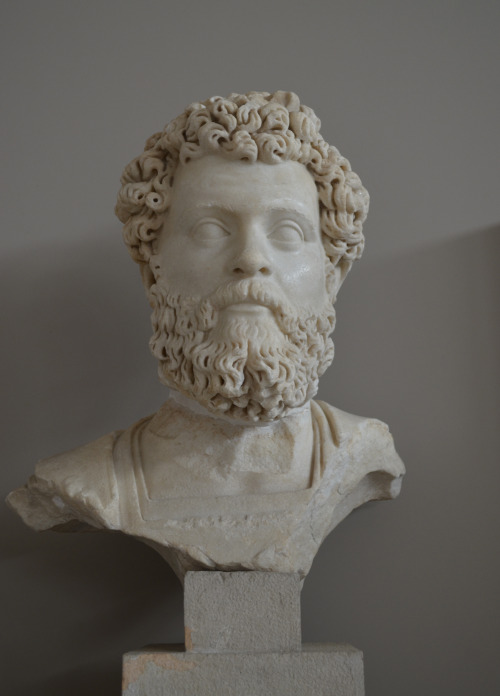 greek-museums:Archaeological Museum of Thessaloniki:Marble bust depicting the Emperor Septimus Sever