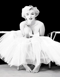 monroess-deactivated20130808:  “That’s all right” Greene said as the dress was too small for Monroe, “just hold it up against you.” - Milton Greene photographing Marilyn Monroe for ‘The Ballerina Sitting,’ September, 1954. 