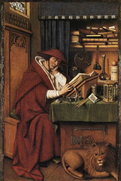 St. Jerome in his Study, 1432, Jan van EyckMedium: oil,oakpanel