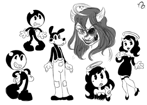 dovelydraws:Collection of Bendy doodles