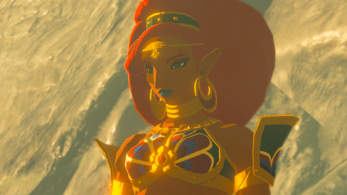 omegasmash: More shots of the Gerudo gal (Urbosa apparently) from Breath of the Wild. I would not only like to thank Iwata but also Aonuma. O oO <3 <3 <3