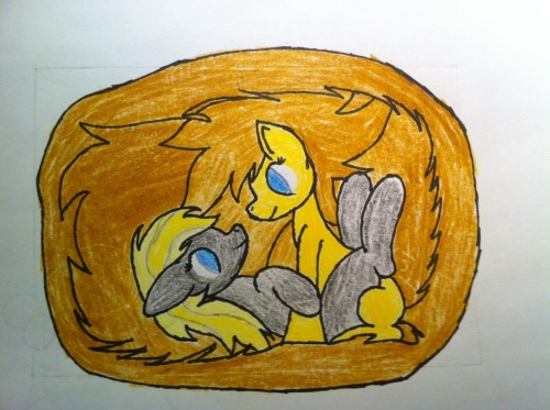 isle-of-forgotten-dreams:ask-mage-wing:Mage and Sera from isle-of-forgotten-dreams in her tail my part of the art trade :3awe (/;u;)/ so cute  x3! Hairfort~! :B