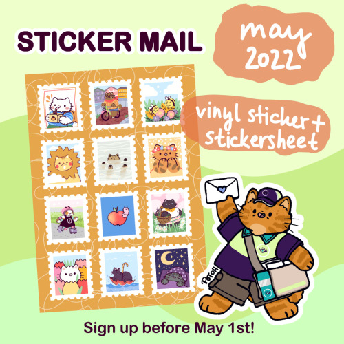 Here’s May’s stickermail! Become a sticker mail member on my ko-fi before May 1st and get thes