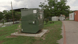 theenergyissue:  The Dumpster Project: Creating One of the Most Sustainable Tiny Homes Jeff Wilson, an environmental professor at Huston-Tillotson University in Austin, Texas, has been living in a dumpster on campus for the past four months. The 33-sq-ft