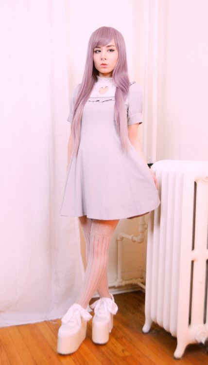 lovelyblasphemy: dress: @monlilyjp Qozmo Glitter - White: YRU Silky Straight - Lilac: @lockshopwigs 