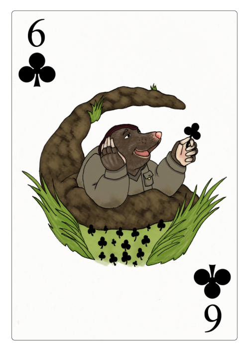 redwallreadalong - Foremole as the 6 of Clubs for the Redwall...