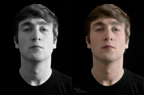 John Lennon - colorized - “before and after”&hellip; If you have an old photo you’d love to have res