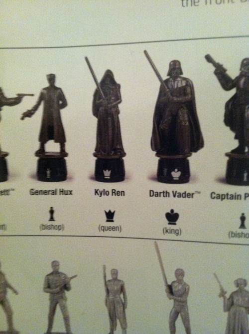 thisiscloisforever: kylorenfuckedup: knitsilver: My brother got a Star Wars chess set for Christmas 