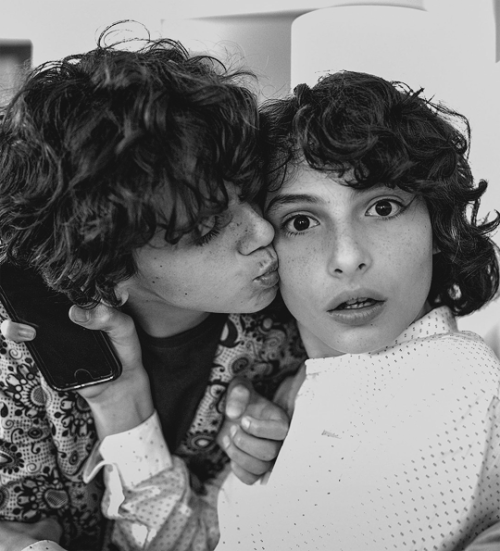 strangerthingscast:  Finn Wolfhard and IT co'star Jack Grazer, photographed by Sophia Lillis.