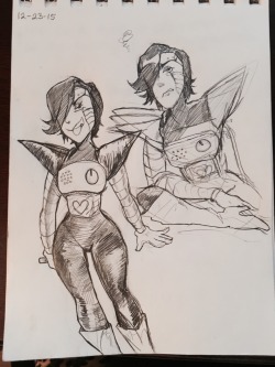 muserartist:  Here’s a semi finished drawing of that Mettaton EX drawing I did a long time ago