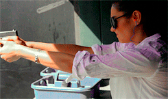 lucyhardin-blog: Gun Training at the Shooting Range ♡ Shay Mitchell