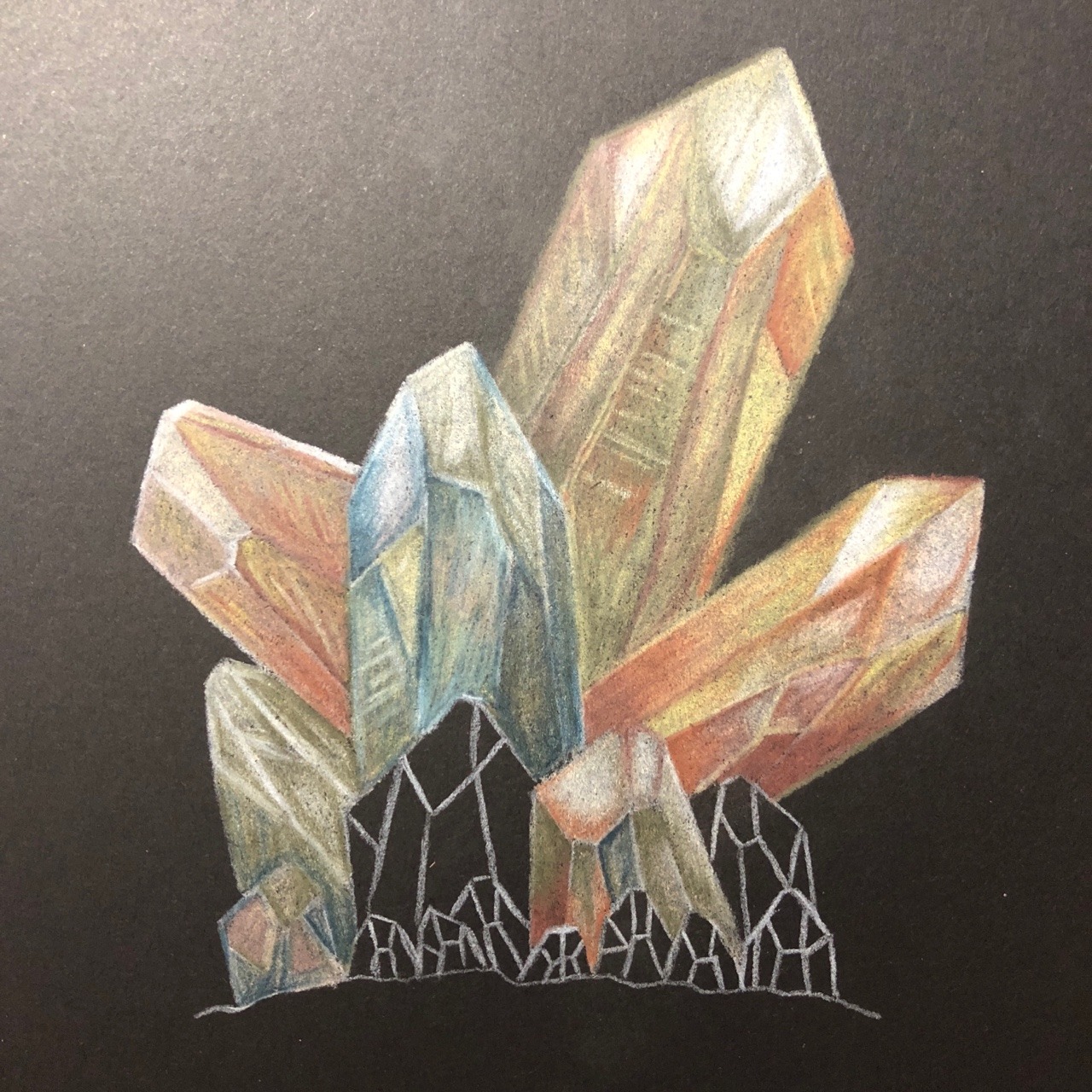 Amylia Faizal — Crystal Cluster art - Derwent Drawing pencils