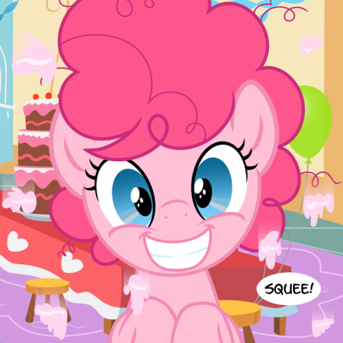Pinkie: Now my hair looks like cotton candy! Squee!