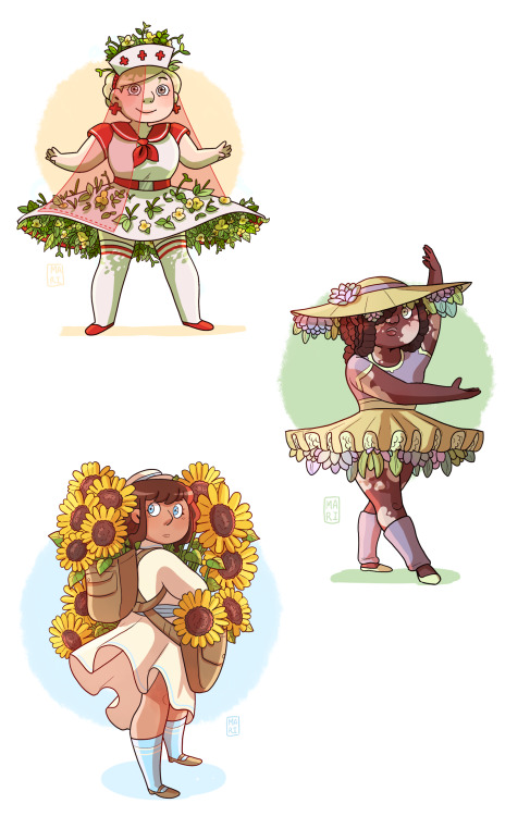 marianascosta:Here are all the garden witches I’ve ever drawn! (of course, redistributing any of the