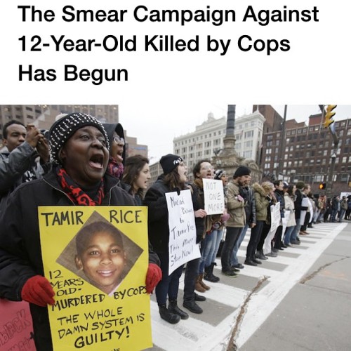 revolutionary-mindset:  Earlier this week, authorities released video of a Cleveland police officer fatally shooting 12-year-old Tamir Rice. He was killed within two seconds of the cop’s arrival at a park where he was seen holding an airsoft gun. On