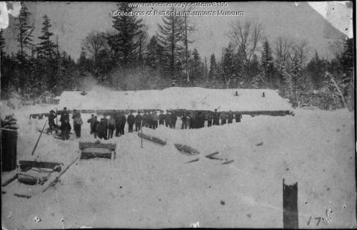 Russell Camp, adouble camp for loggers in Maine (c. 1900).