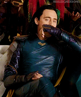 hiddlescheekbones:Loki looking very concerned watching Thor and Hulk clash