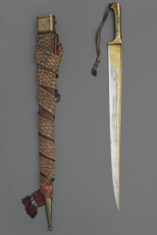theoutcastrogue:Khyber KnivesAfghan Khyber Knife, 18-19th century, steel, ivory, gold, iron, wood, l