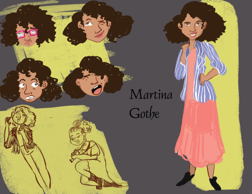 Character Sheet for my oc Martina Gothe.She’s the daughter of a high profile lawyer and a woman her 