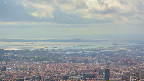 aerial views on Barcelona and surroundings