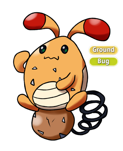 184 - BronmarollDragging Bug Pokemon“With its large antennae, it can sense vibrations in the ground 