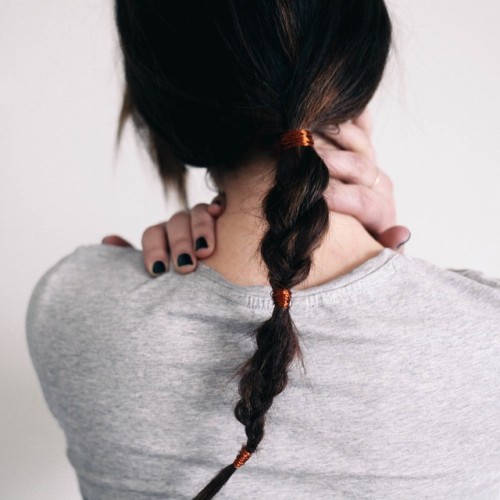 treasuresandtravels:grab some copper wire and wrap that braid up! Easy hair tutorial on the blog tod