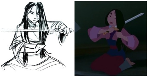 firequeensrules - Fa Mulan concept art VS final animation 