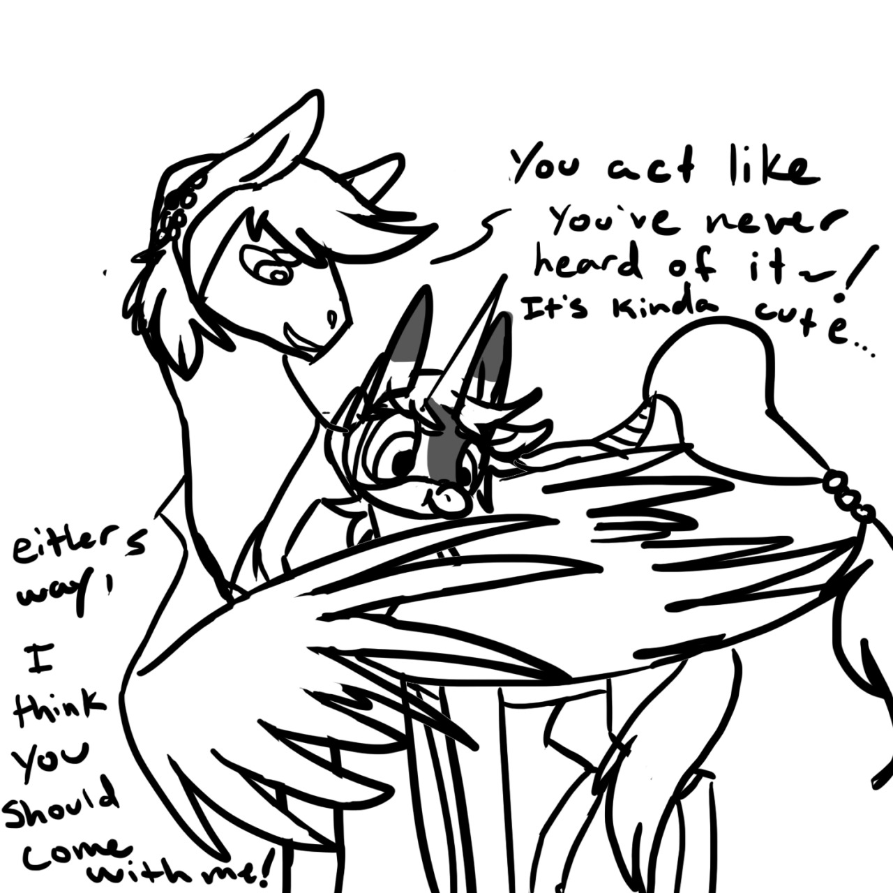 nibbletteponyshark:  Before we head out though… we will have to find you something