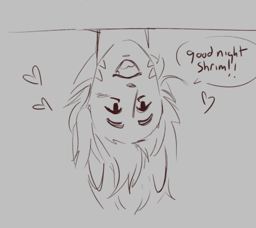 oc doodle from twitter… shrim and chic’tan sleep in a bunk bed and kiss each other good night