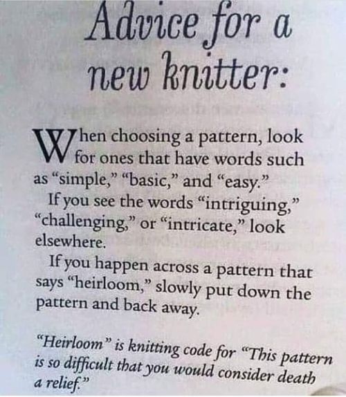 craftheaven:Tips for choosing knitting patterns for a beginner.