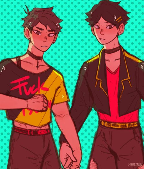 neutinya:I guess the jock Tooru and soft Iwa au rubbed off on me and lead to this;; Edgy tired bfs??