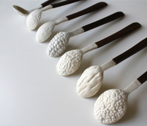 Spotted these gorgeous bowls and spoons at Renegade Craft Fair this weekend. Love the vegetable text