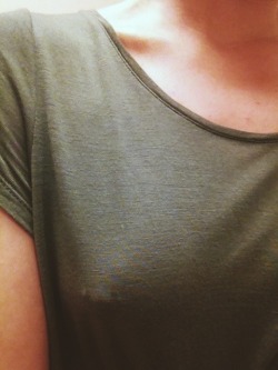  I got both of my nipples pierced Saturday for my nineteenth birthday and here’s a sneaky picture I took of one of them while waiting in the doctor’s office today. They hurt like a bitch but it was worth it. I’m so in love with them I just wanted