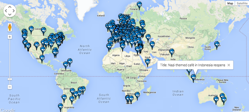 a-swiftly-tilting-dwarf-planet:So here’s a map of anti-semitic attacks that have happened worldwide 