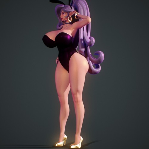 therealfunk:  endlessillusionx: Character Based off @therealfunk Vanessa OC  Rig Demo MixTape Gfycat  Patreon    Holy smokes she’s amazing!! Those curves are INTENSE. I really love the fishnet hose and how you handled the hair! The colo the of bunnysuit