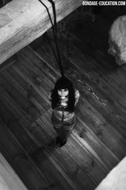 bondage-education:  looking down… isn’t