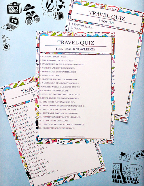 Printable Travel Quiz Set