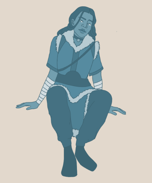 kyoshisgf: [ID: A colored digital drawing of Katara from Avatar: The Last Airbender done in various 